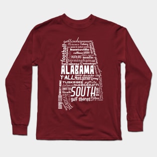 Alabama State Pride Word Cloud - White Long Sleeve T-Shirt